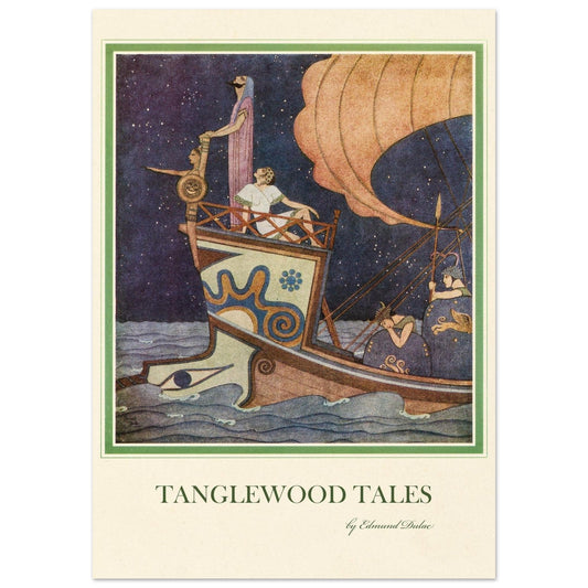 Tanglewood Tales illustration by Edmund Dulac fine print reproduction. Jason selecting Tiphys to steer the Argo for the Golden Fleece