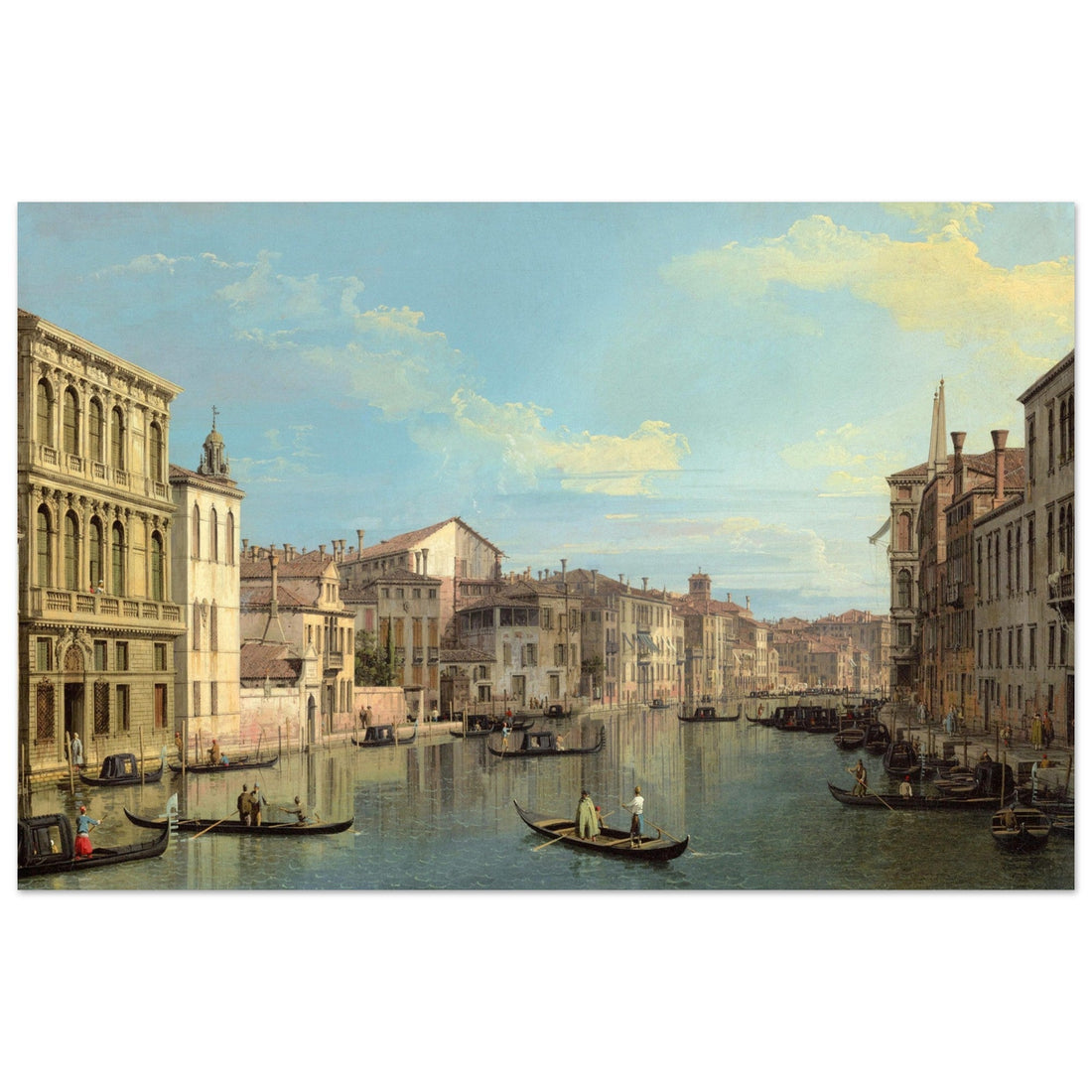 Grand Canal in Venice Italy. Antique painting by Canaletto 1738.