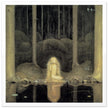 John Bauer vintage illustration print . From the fairy tale Leap the Elk and the Little Princess Cottongrass