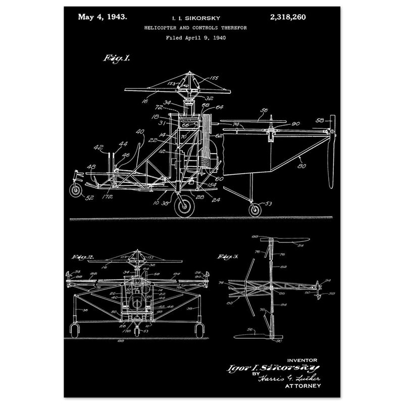Helicopter patent by Igor Sikorsky