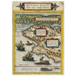 Quivira ancient map. Ancient North American cartography by Cornelis de Jode XVI century.