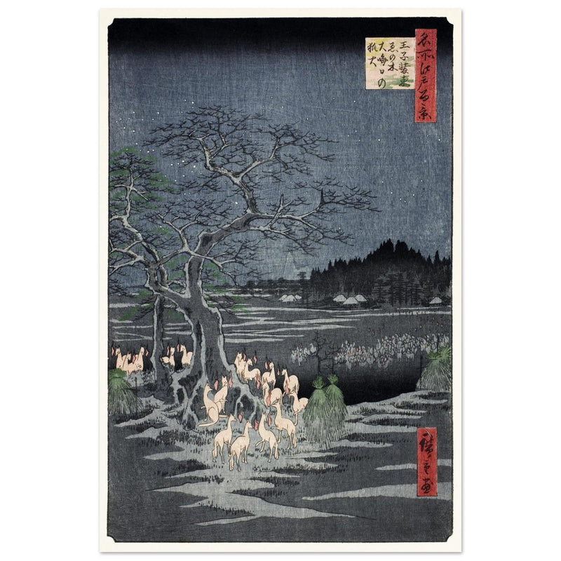 Fox Fires on New Year’s Eve at the Changing Tree in Oji by Utagawa Hiroshige