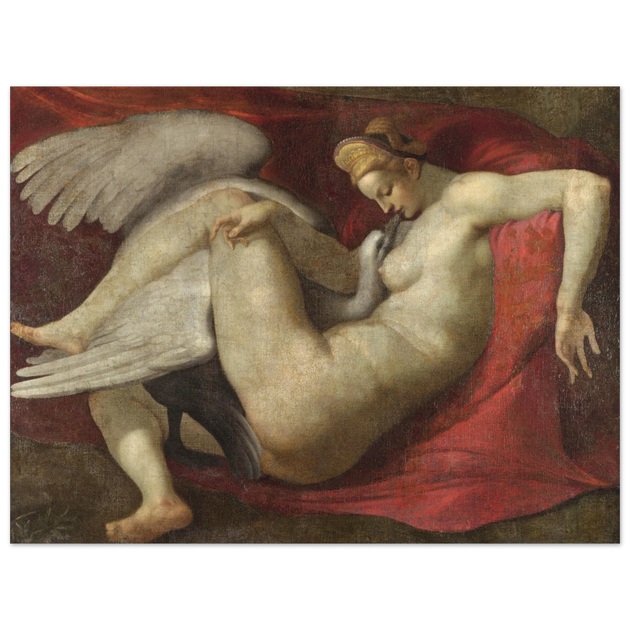 Leda and the Swan after Michelangelo 1530 copy of lost painting.