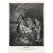 Gustave Dore The Bible engraving print . The Nativity illustration . The birth of Jesus Christ in Bethlehem