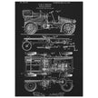 Motor Vehicle patent. Vintage car illustration.