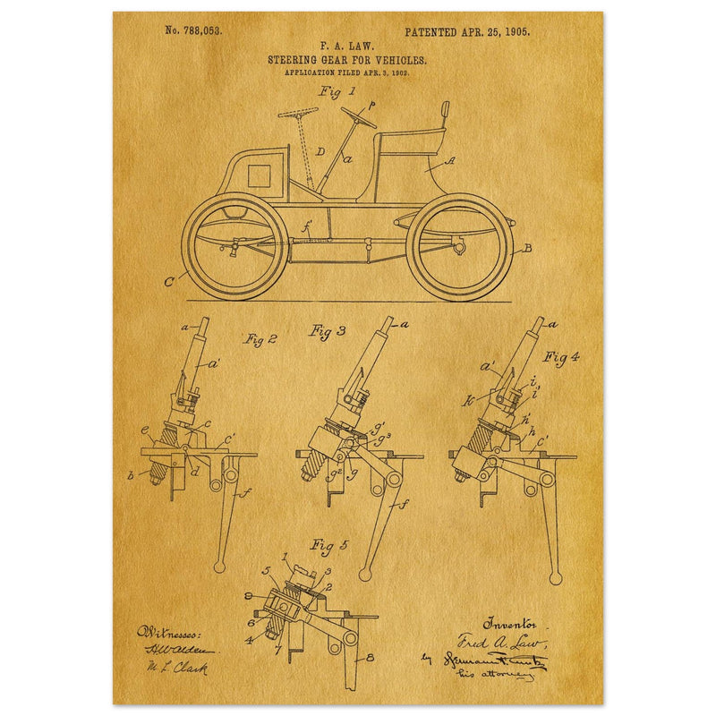 Steering Gear for vehicles patent illustration.