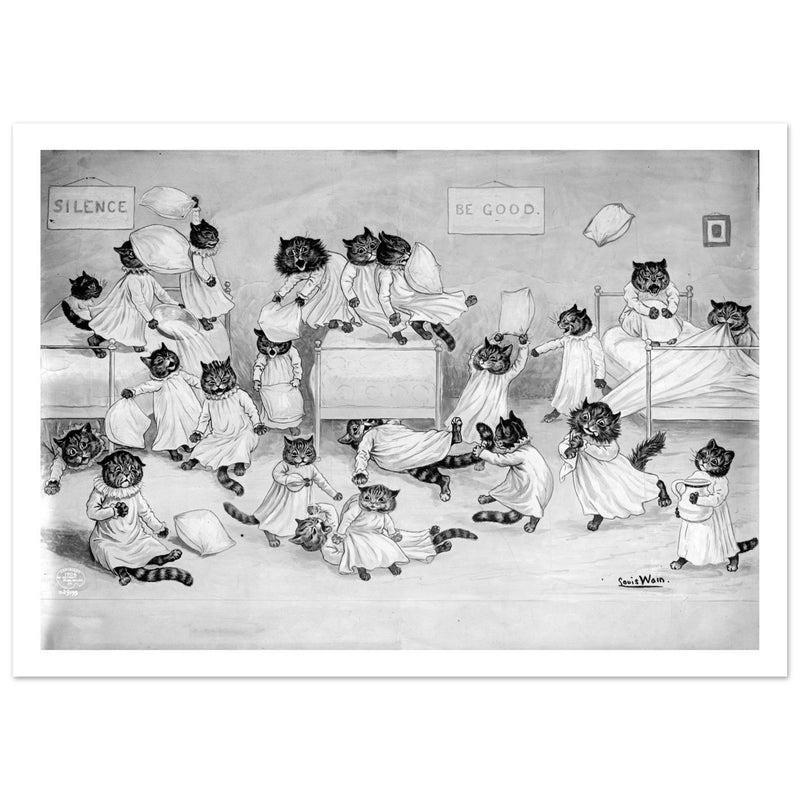 Cats in the dormitory by Louis Wain