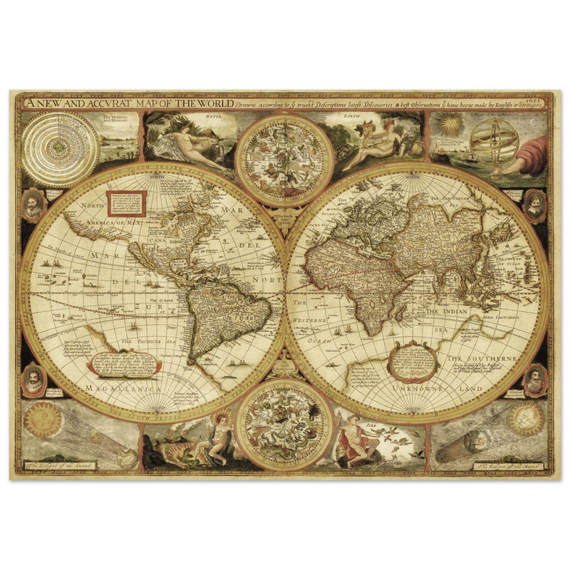 Ancient old world map of the XVII century by John Speed.