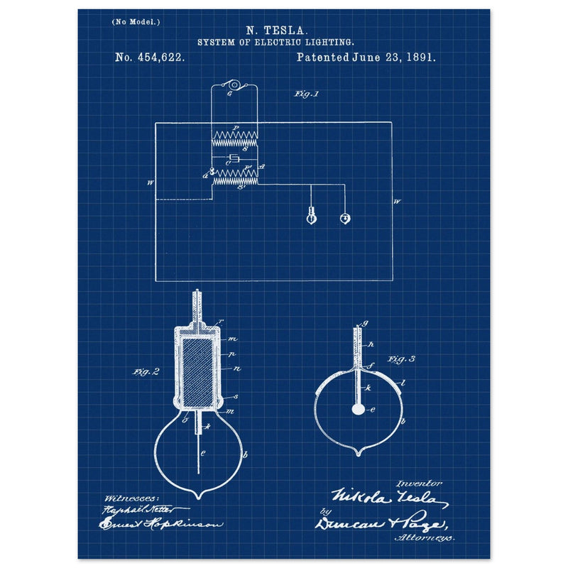 Electric Lighting patent  by Nikola Tesla.