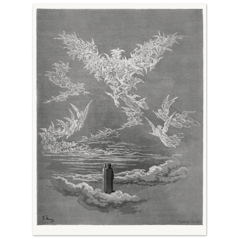 Wall Paradise. Gustave Dore illustration for the Divine Comedy by Dante Alighieri.