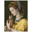Portrait of a young lady holding a cat by Antonio d'Ubertino Verdi, Bachiacca