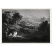 John Martin Paradise Lost vintage mezzoting engraving . Raphael Conversing with Adam and Eve .
