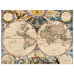 Beautiful antique world map reproduction of the XVII century Vintage illustrated map