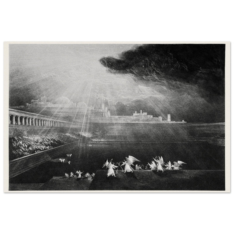John Martin mezzotint engraving . Paradise Lost. The Courts of God .