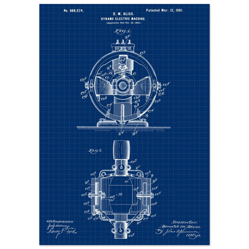 Dynamo electric machine patent by D M Bliss.