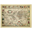 Ancient old world map 1638. Noua totius terrarum orbis geographica ac hydrographica tabula by Willem Janszoon Blaeu