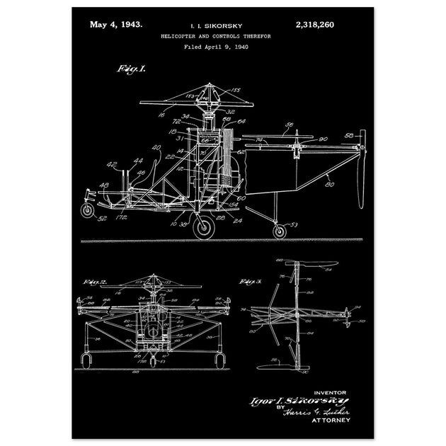 Helicopter patent by Igor Sikorsky