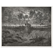 Don Quixote riding his horse by Gustave Dore dreaming of a life full of adventures.