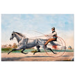 Harness cart horse racing. Grey Eddie by Nathaniel Currier 1855.