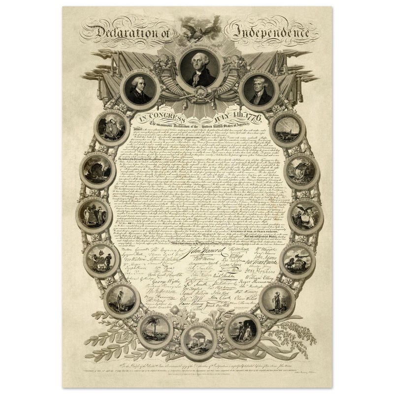 Declaration of Independence of America manuscript. 1819 by John Binns.