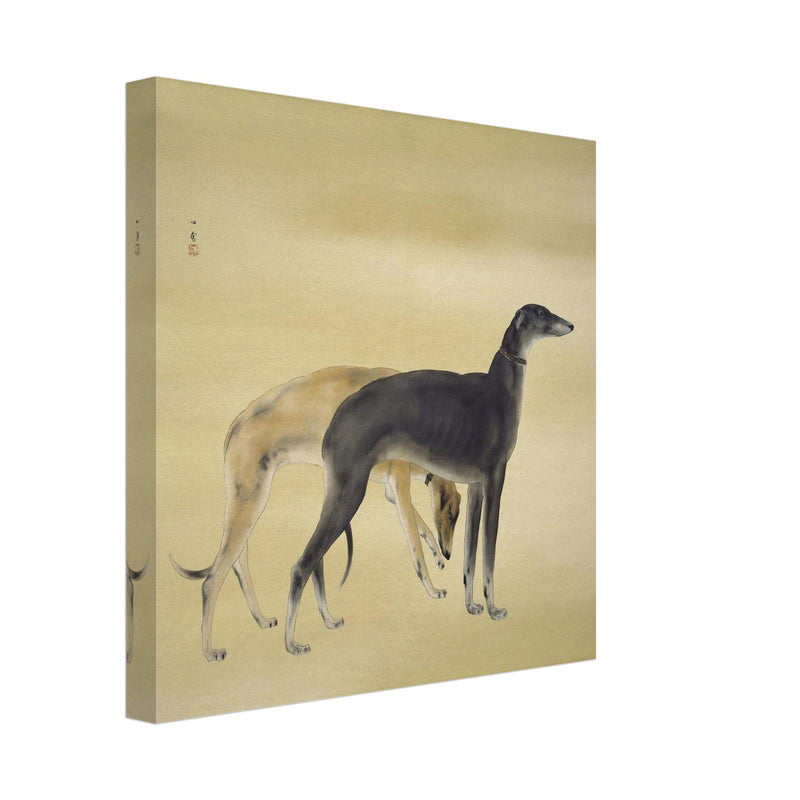 Greyhounds dogs by Hashimoto Kansetsu 1941 painting.