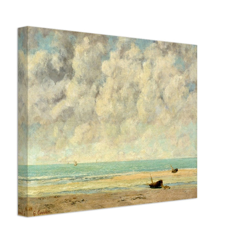 The calm sea by Gustave Courbet 1869.  antique painting.