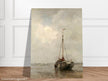 Jacob Maris old marine painting Bluff-bowed Fishing Boat on the Beach at Scheveningen.
