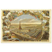 Exposition Universelle de Paris 1889. Eiffel Tower and Paris city view.
