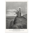 Gustave Dore The Bible engraving print . The temptation of Jesus illustration .