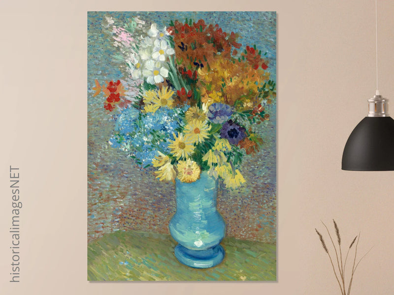 Flowers in a blue vase Vincent Van Gogh