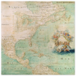 Ancient map of North America poster reproduction of 1681. Carte de l'Amérique Septentrionale et Partie Meridionale by Jean-Baptiste Louis Franquelin
