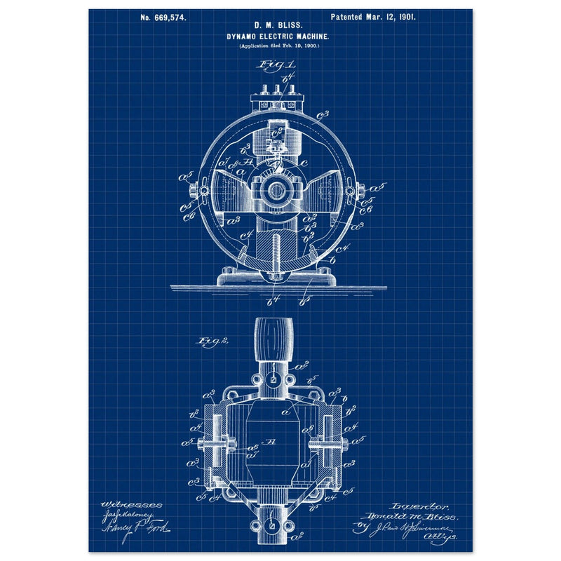 Dynamo electric machine patent by D M Bliss.