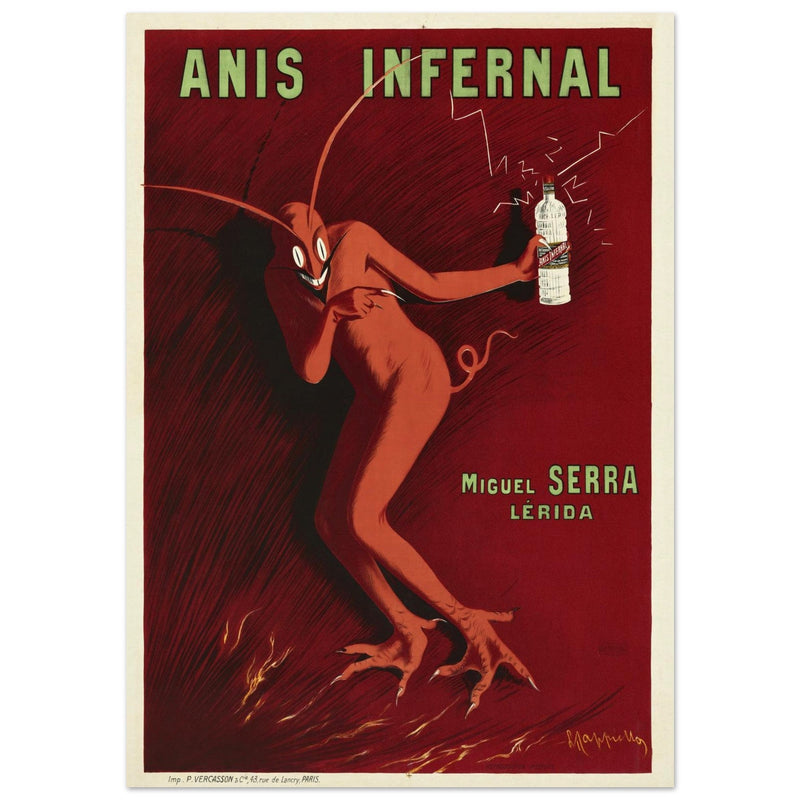 Anis Infernal advertising vintage poster by Leonetto Cappiello.