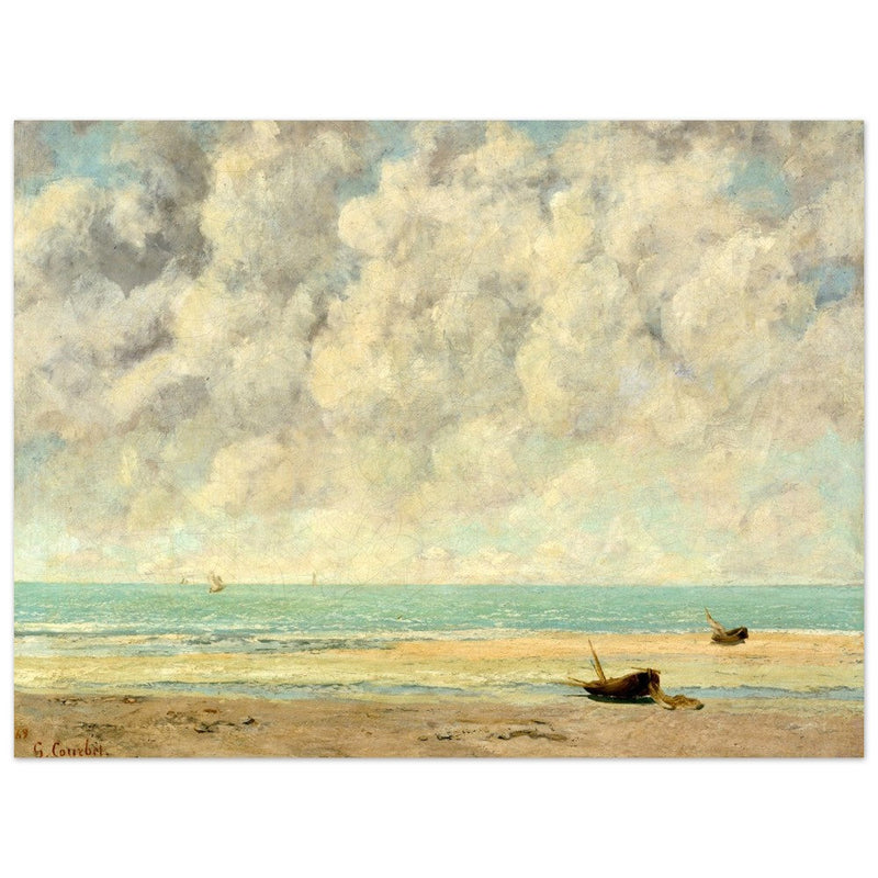 The calm sea by Gustave Courbet 1869.  antique painting.