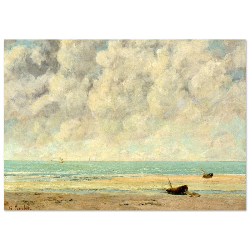The calm sea by Gustave Courbet 1869.  antique painting.