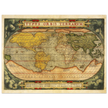 Ancient map reproduction print of a world map of 1579 Typus Orbis Terrarum by Abraham Ortelius.