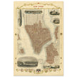 Vintage New York City map. Antique city plan of the city of New York.