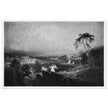 John Martin Paradise Lost Heaven – the Rivers of Bliss. Vintage mezzotint engraving .