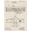 Flying machine patent 1906 by the Wright brothers. Vintage airplane.