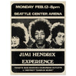 Jimi Hendrix concert poster of his performance at the Seattle Center Arena in 1968.