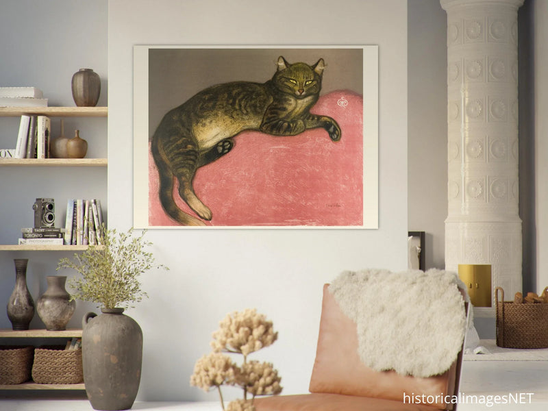 Winter Cat on a Cushion poster Author: Théophile Alexandre Pierre Steinlen 1909
