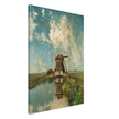Old dutch windmill painting by Paul Gabriel XIX Century.