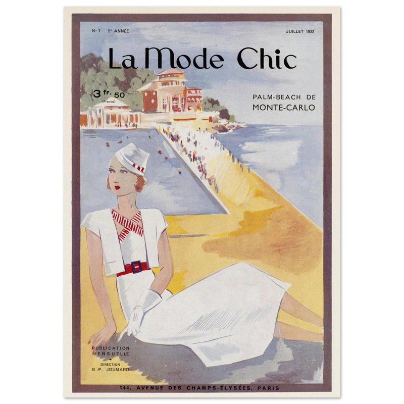 La Mode Chic old vintage fashion magazine cover from the 30s.