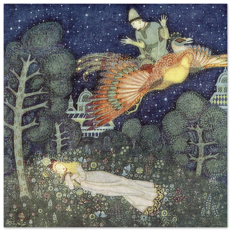 Edmund Dulac fairy tale vintage illustration: The Fire Bird .