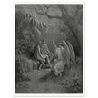 Gustave Dore Paradise Lost engraving . Archangel Rapahel with Adam and Eve in Eden.