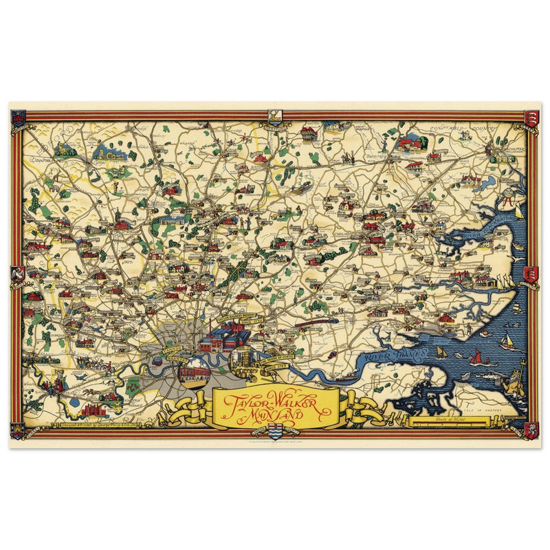 United Kindon Greater London vintage map  by Taylor Walker & Co.