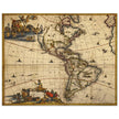 Ancient old illustrated map of America by Jacobum Meursium XVII Century