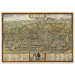 Ancient map of Rome with engravings by Georg Braun and Frans Hogenberg.