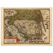 Ancient map of China by cartographer Abraham Ortelius 1584. Vintage historic map.