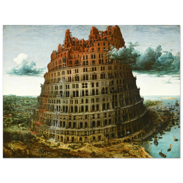 The Tower of Babel by Pieter Bruegel the Elder 1568. Old painting reproduction